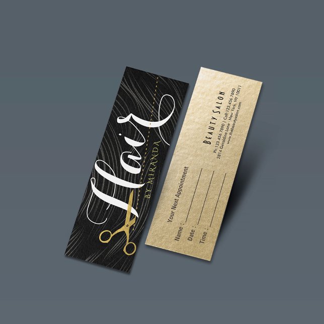 Guld Sissors Hair Salon Hairstylist Möte Litet Visitkort (Skapare uppladdad)