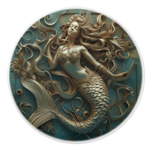 Guld Sjöjungfru Luxury Marine Knopp