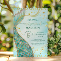 Guld Sjöjungfru under Sea Girl Födelsedagsfest