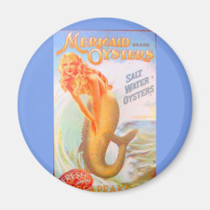 guld- sjöjungfrublått magnet