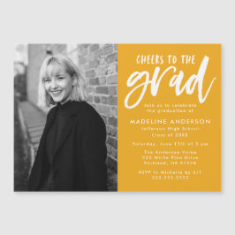 Guld | Skål på Studentfesten Grad-skript Magnetisk Inbjudningskort