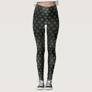 Guld- skalle- & Crossbonesdamasker Leggings