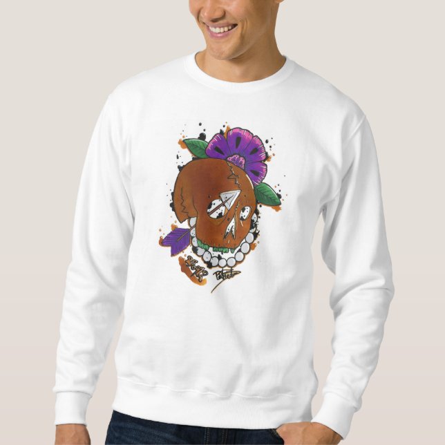 guld- skalle lång ärmad tröja (Framsida)