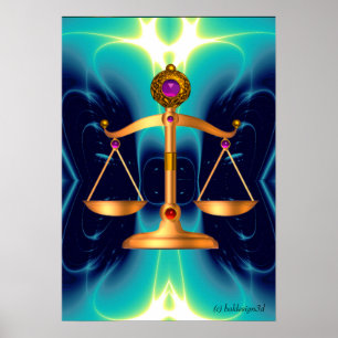 GULD-SKALOR MED GEM-STONER, Juridisk symbol Poster