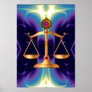 GULD-SKALOR MED GEM-STONER, Juridisk symbol Poster