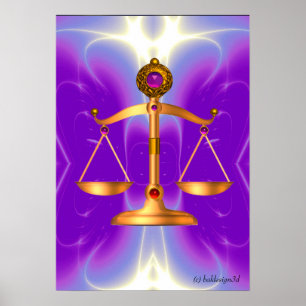 GULD-SKALOR MED GEM-STONER, Juridisk symbol Poster