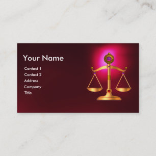 GULD-SKALOR MED GEM-STONES MONOGRAM Red Visitkort