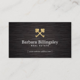 Guld Skeleton Nyckel Logotyp Real Gods, Broker Woo Visitkort