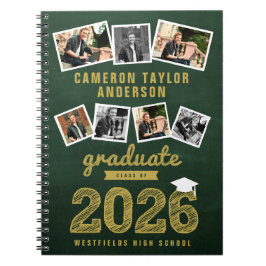 Guld Sketch 2026 Årskurs 7 Fotokollage Examen Anteckningsbok
