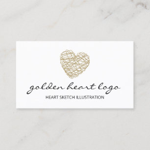 Guld Sketch Heart Jewelry Visitkort