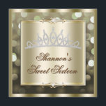 Guld- skimrande inbjudan för ljusBokeh sweet<br><div class="desc">Guld- skimrande inbjudan för ljusBokeh sweet sixteen</div>