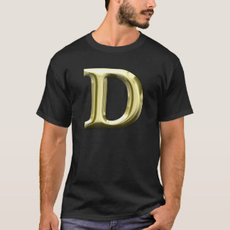 Guld- skina guld- alfabet för brev D T-shirt