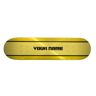 Guld- skina rostfritt stålmetall old school skateboard bräda 18 cm