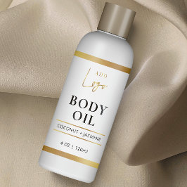 Guld Skincare Body Oil 4 OZ Cosmetic Flaska-etiket Rektangulärt Klistermärke