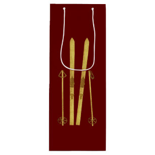 Guld Skis & Poles Helgdag för illustration av Re