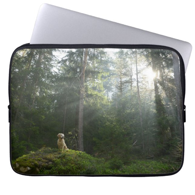 Guld- skogsmark för gräs för Retrieverhund | Laptop Fodral (Framsidan)