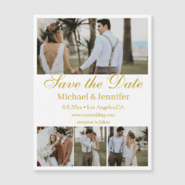 guld-skript 4-fotokollage spara datum magneter