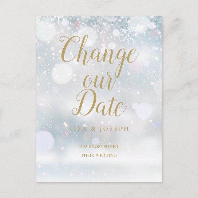 Guld-skript Ändra händelsen Senarelagd vinter Vykort (Framsida)