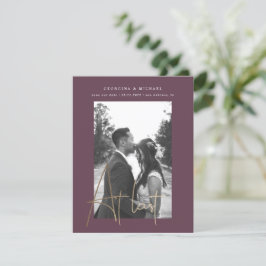 guld-skript, ett fotokort för förlovning