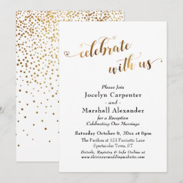 Guld-skript firar med USA-konfetti bakåt Inbjudningar