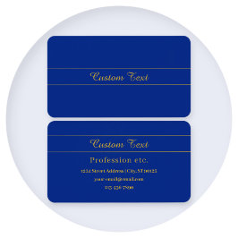 Guld-skript för elegant på marinblå bakgrund visitkort