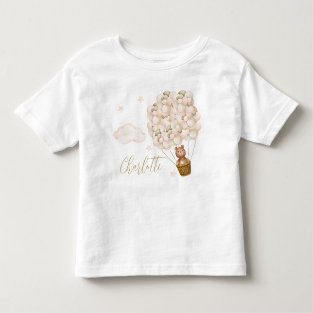 Guld-skript för för knappar för Nalle T Shirt (Framsida)