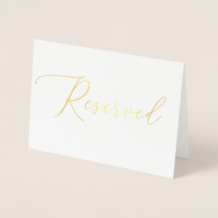 Guld-skript för Luxury Elegant Reserverat tecken Folierat Kort