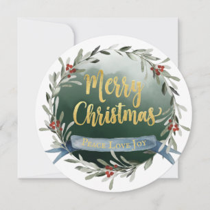 Guld-skript krans Hängande Ornament Jul Kort