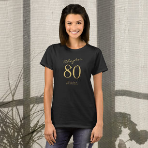 guld-skript med 80 Födelsedagsfester svart T Shirt