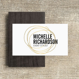 Guld-skript med fet text, abstrakt design visitkort