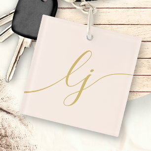 Guld-skript med monogram Modern Minimal Elegant