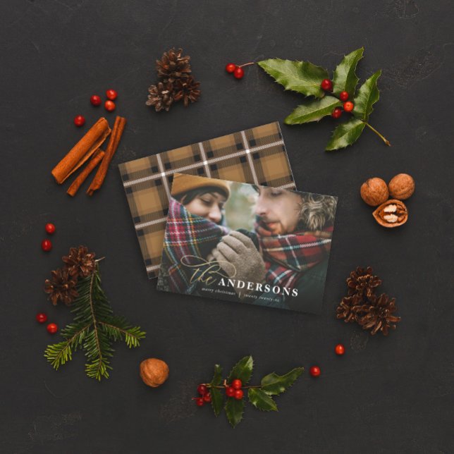 Guld-skript, senapsstöd, baksida 1 fotokort julkort (Skapare uppladdad)