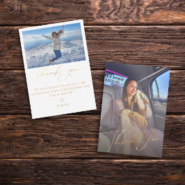 guld-skript tack för dina studenten 2-foton anteckningskort