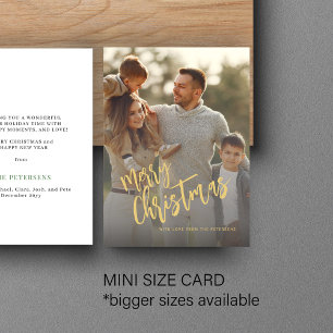 Guld-skriptfotot för Budget God jul Helgdag Anteckningskort