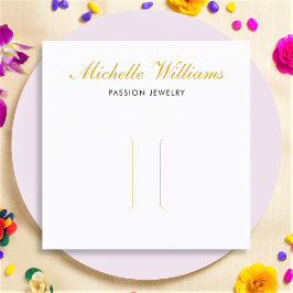 Guld-skriptkort för hårklipp i elegant, Visning Fyrkantigt Visitkort