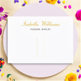 Guld-skriptkort för hårklipp i elegant, Visning Visitkort