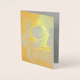 Guld Skull Folierat Kort