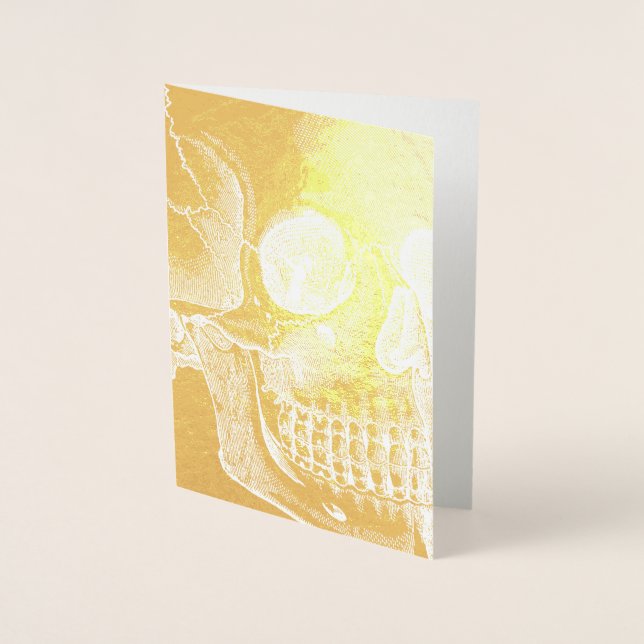 Guld Skull Folierat Kort (Framsida)