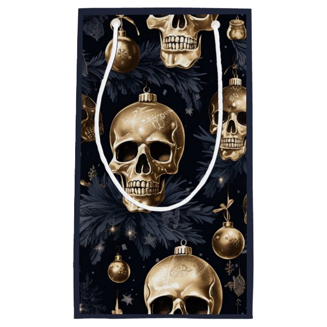 Guld Skull Gift Bag (flottan) (Framsidan)