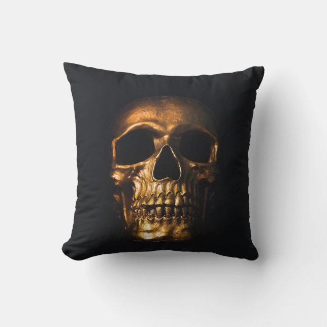 Guld Skull Kudde (Framsida)