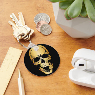 Guld Skull Metall Nyckelring