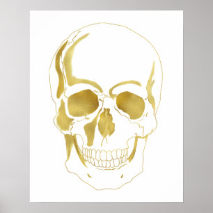 Guld Skull Poster