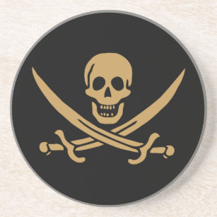 Guld Skull & Swords Pirat flagga i Calico Jack Underlägg