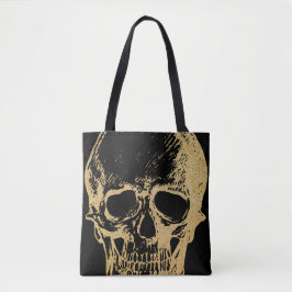 Guld Skull | Tote | Svart Tygkasse