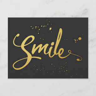 Guld Smile Quote Vykort