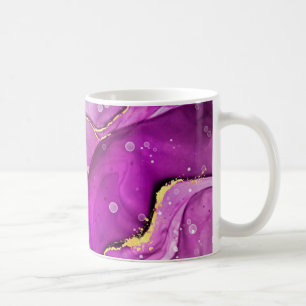 Guld, Smokey Blue & Red Lila Liquid Bläck Kaffemugg