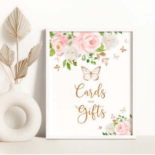 guld-smörflygskort och gåvor poster