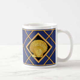 Guld Snäcka och Frakt Rope Navy Nautical Mugg/Kopp Kaffemugg