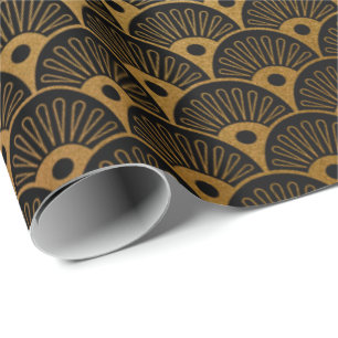 Guld- snäckskal för art déco för presentpapper