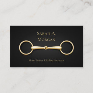 Guld Snaffle Bit Horse Trainer Riding Instructor Visitkort